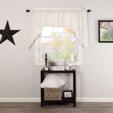 Burlap Antique White Swag Curtain Set of 2 36x36x16 VHC Brands - The Fox Decor